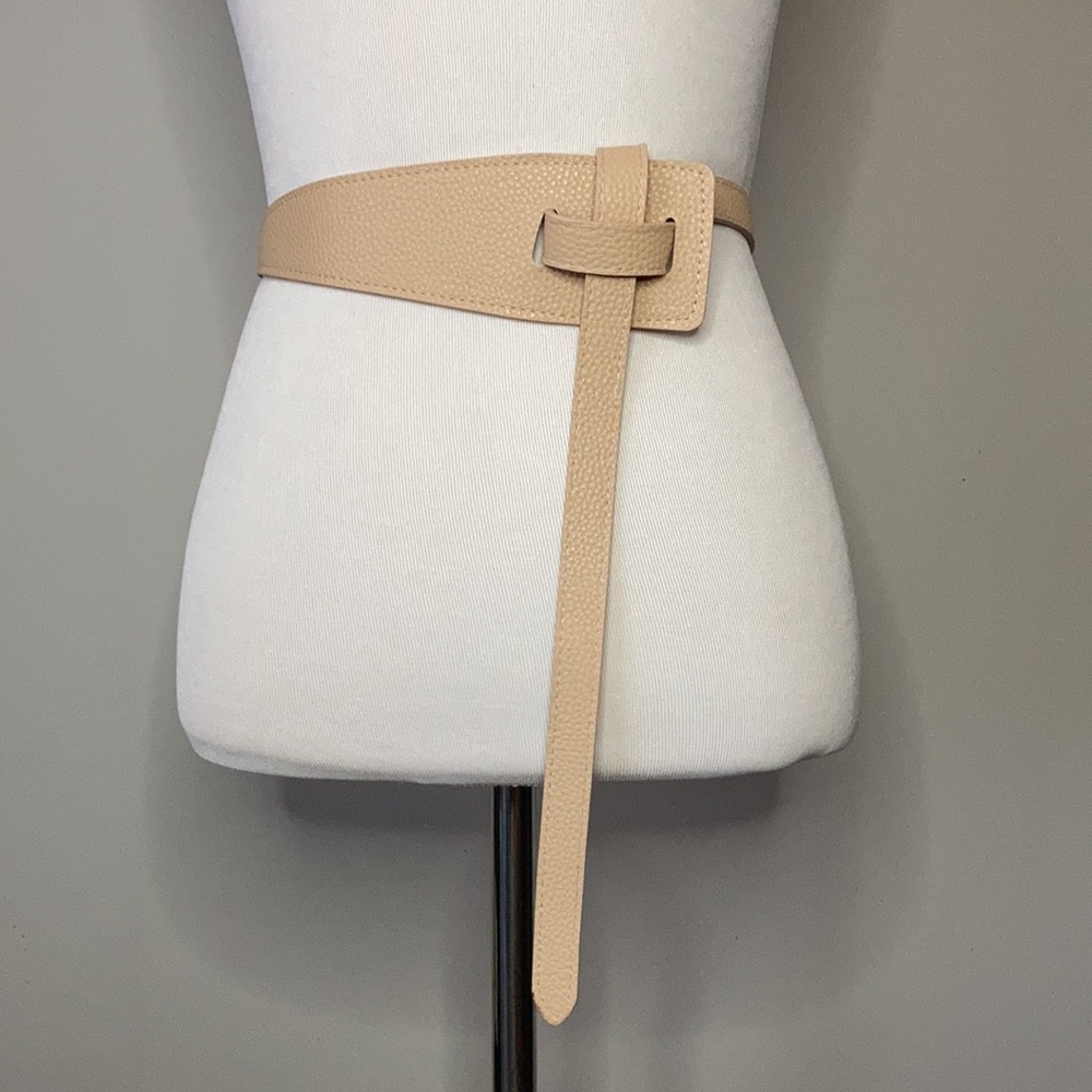 NWT Tan Wrap Coat Belt Vegan Leather O/S - Picture 4 of 10